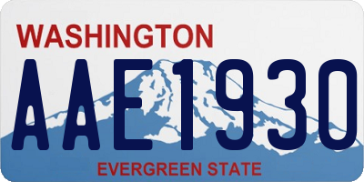 WA license plate AAE1930