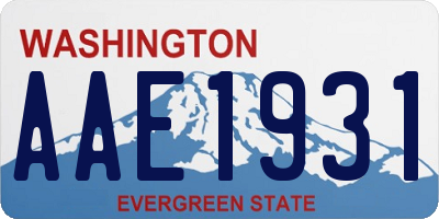 WA license plate AAE1931