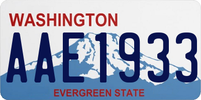 WA license plate AAE1933