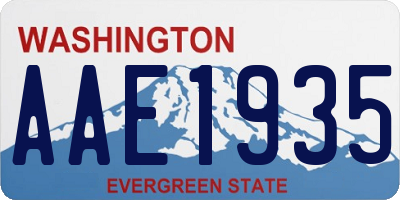 WA license plate AAE1935