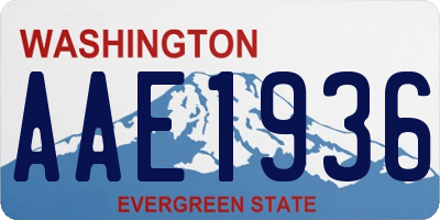 WA license plate AAE1936