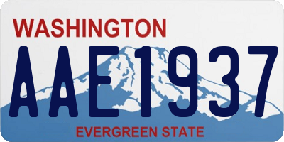 WA license plate AAE1937