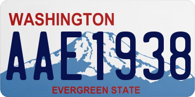 WA license plate AAE1938