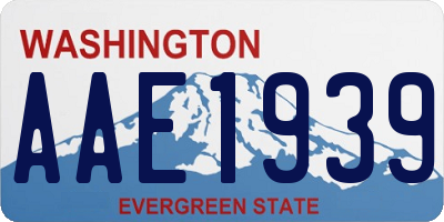 WA license plate AAE1939