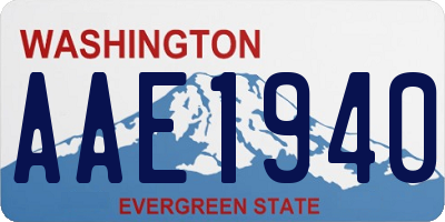 WA license plate AAE1940