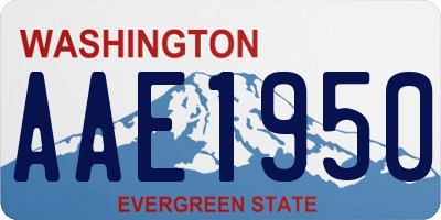 WA license plate AAE1950