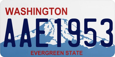 WA license plate AAE1953