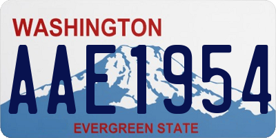 WA license plate AAE1954