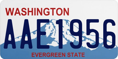 WA license plate AAE1956