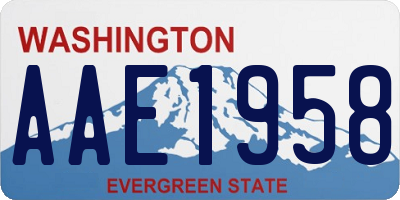 WA license plate AAE1958