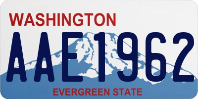 WA license plate AAE1962