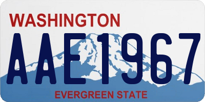 WA license plate AAE1967