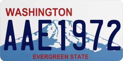 WA license plate AAE1972