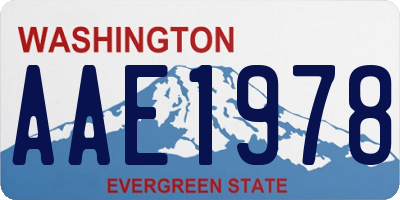 WA license plate AAE1978