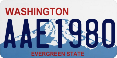 WA license plate AAE1980