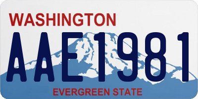 WA license plate AAE1981