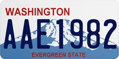 WA license plate AAE1982