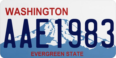 WA license plate AAE1983