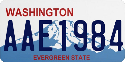 WA license plate AAE1984