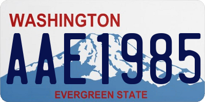 WA license plate AAE1985