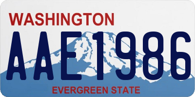 WA license plate AAE1986