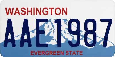 WA license plate AAE1987