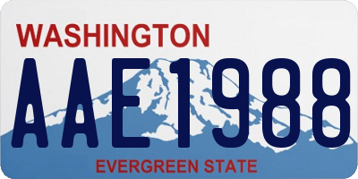 WA license plate AAE1988