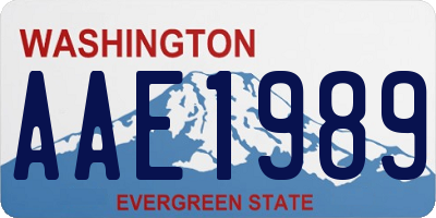 WA license plate AAE1989