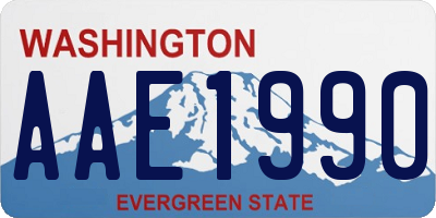 WA license plate AAE1990