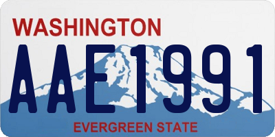 WA license plate AAE1991