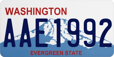 WA license plate AAE1992