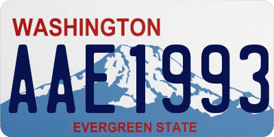 WA license plate AAE1993