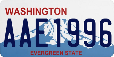 WA license plate AAE1996