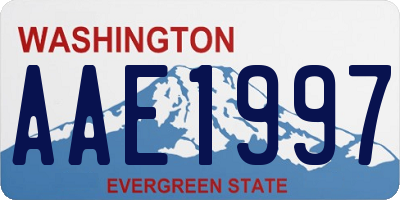 WA license plate AAE1997