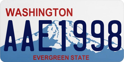 WA license plate AAE1998