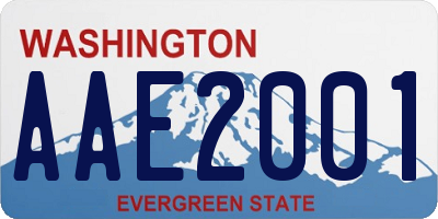 WA license plate AAE2001