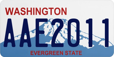 WA license plate AAE2011