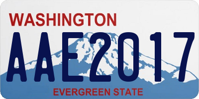 WA license plate AAE2017