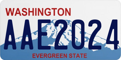 WA license plate AAE2024