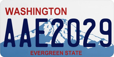 WA license plate AAE2029