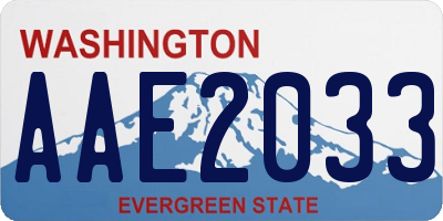 WA license plate AAE2033