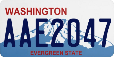 WA license plate AAE2047