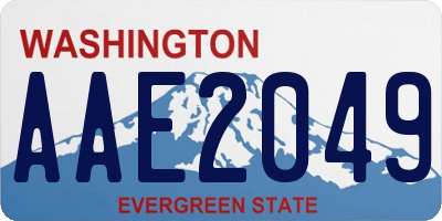 WA license plate AAE2049