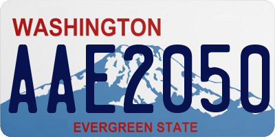 WA license plate AAE2050
