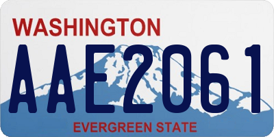 WA license plate AAE2061