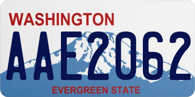 WA license plate AAE2062