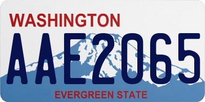 WA license plate AAE2065