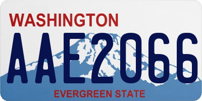 WA license plate AAE2066