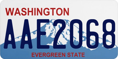 WA license plate AAE2068