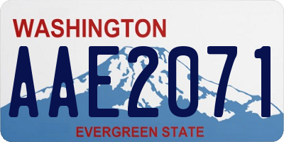 WA license plate AAE2071